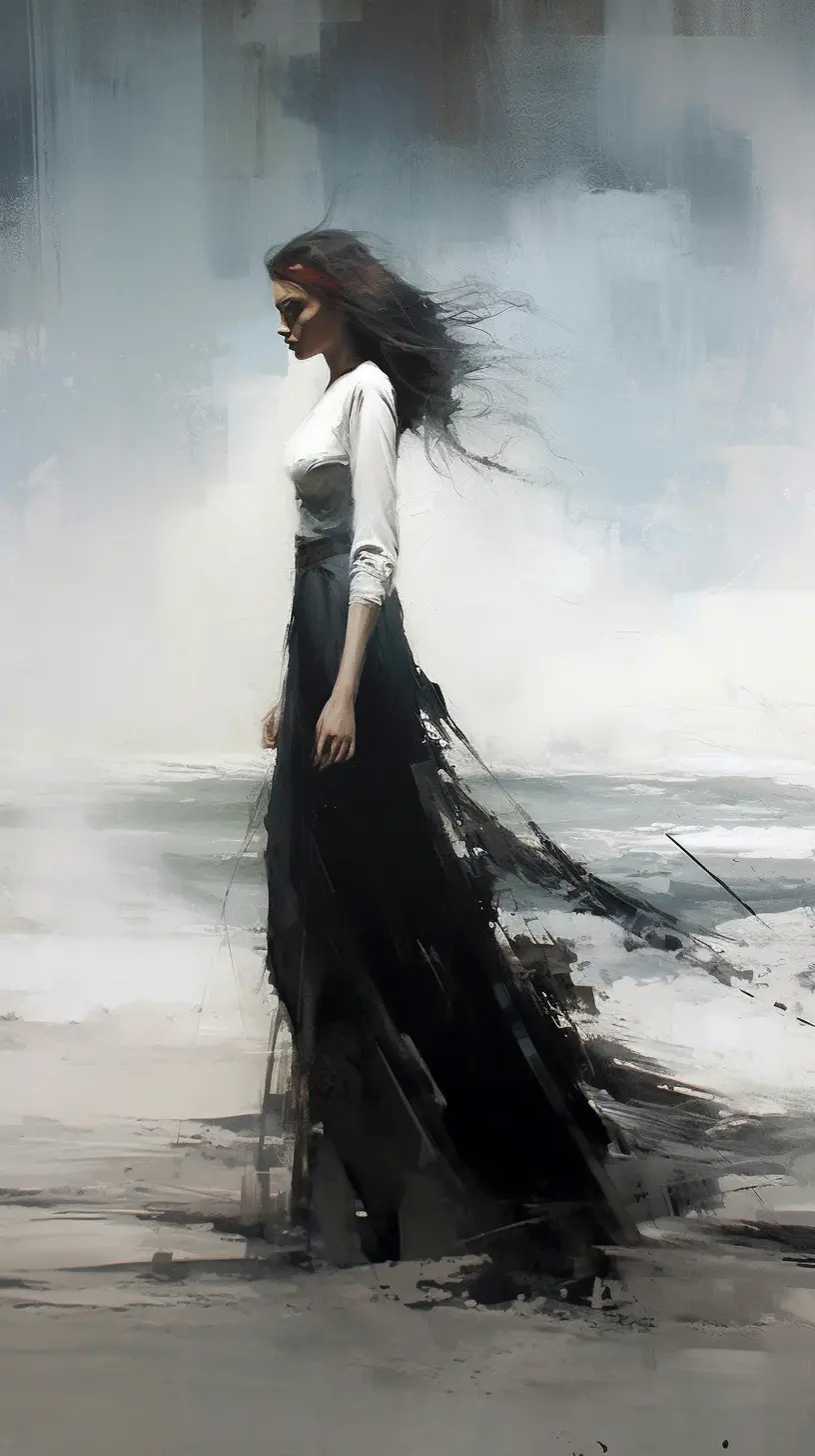 Jedi Grandmaster, in the mixed styles of Mark Demsteader and Darek Zabrocki, coastal scene, violent ocean, large waves, hyper detailed whitewater, abstract and obscure, luminous shadows, dynamic juxtaposition