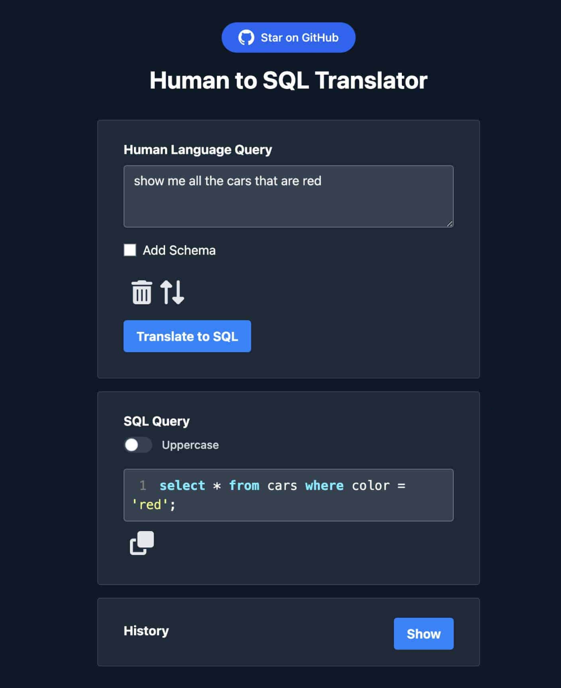 SQL语言转换器 将自然语言转换成SQL代码工具-SQL Translator-学点AIweb3中心